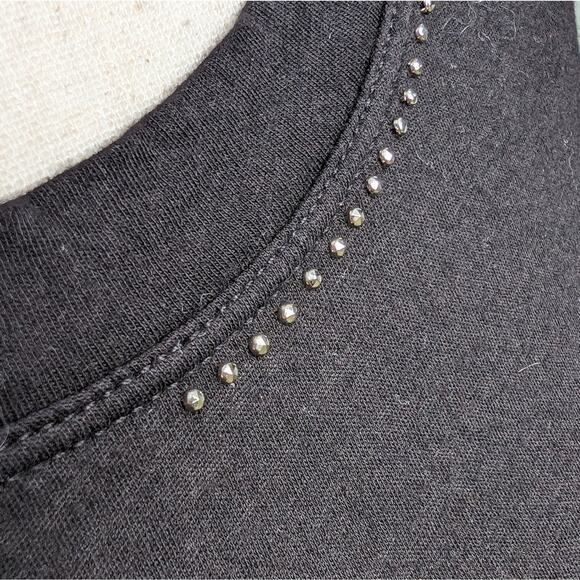 Monrow (Revolve) Embellished 100% Cotton Stretchy Black Tank Top, size XS - Picture 7 of 8